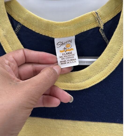 Vintage t-shirt raglan sleeves sunset palm trees "Singer Island Florida" 70s 80s - Picture 3 of 6